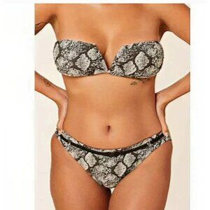 Andie Swim Top Bandeau The Scala Top In Snakeskin Size Small Summer Pool Swim